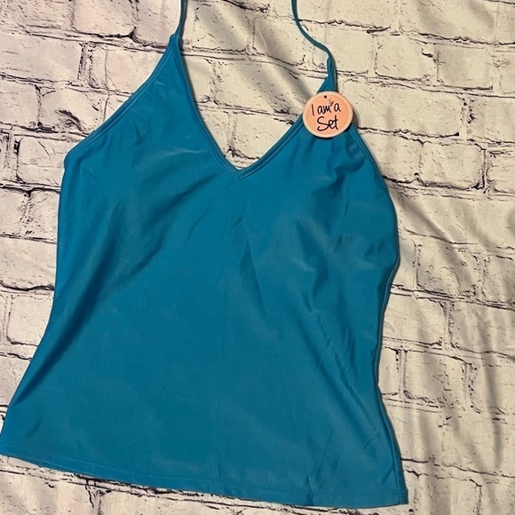 Bobbie Brooks light blue tankini top ONLY SIZE medium NEW - Picture 2 of 8